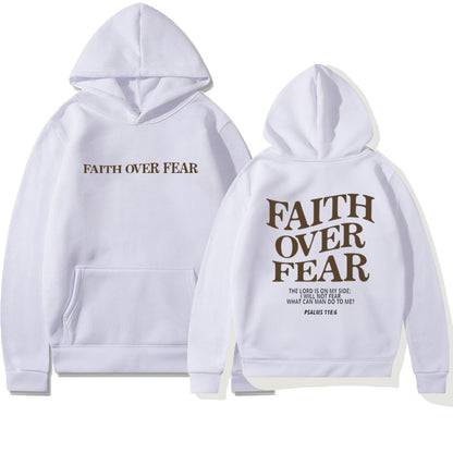 Neuer Hoodie Faith Fear Bedrucktes Sweatshirt für Herren und Damen