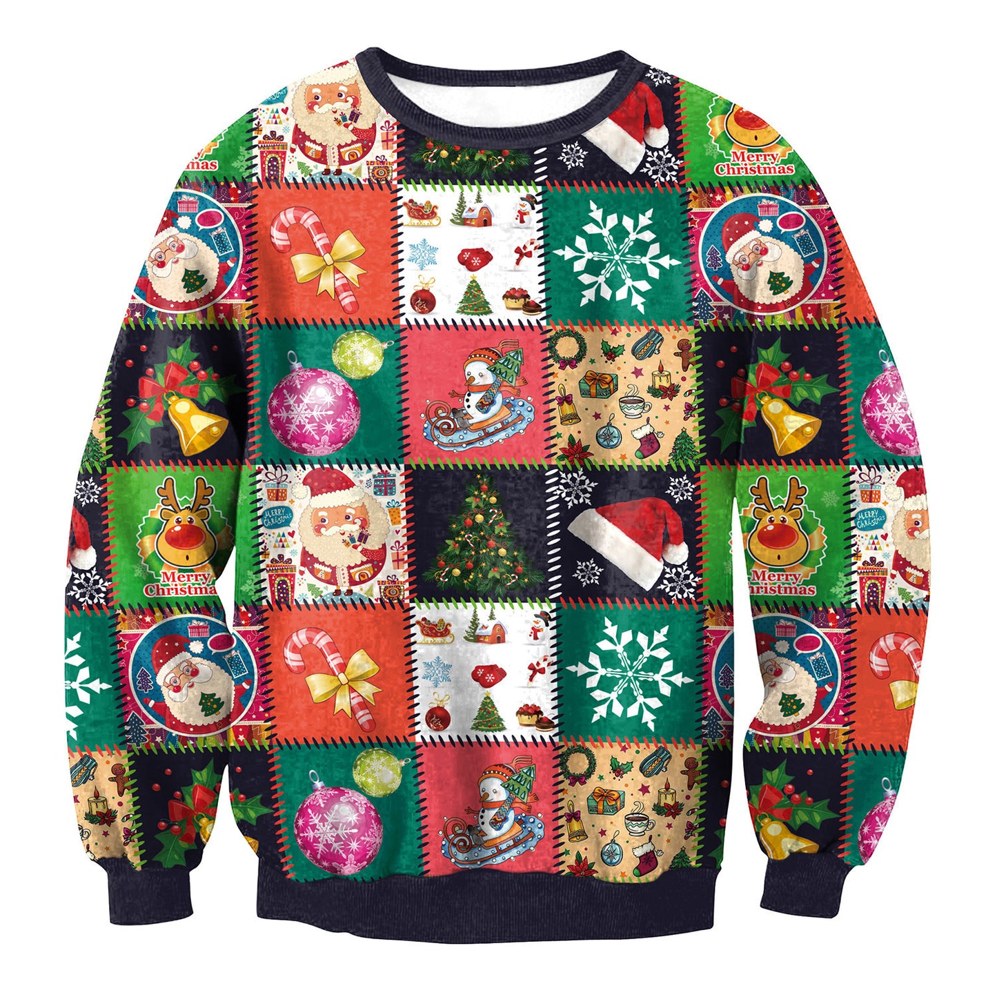 UGLY CHRISTMAS SWEATER Urlaub Santa Elf Lustiger Pullover für Frauen und Männer – Lustiger Feiertagsstil