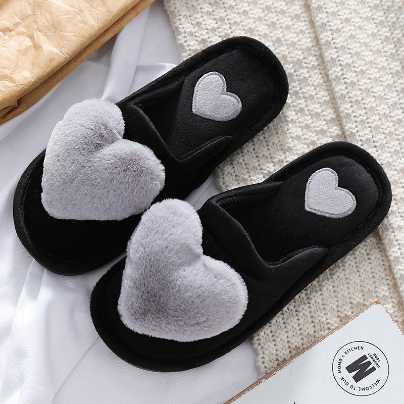 Kuschelige Hausschuhe mit Herzmotiv – Warme Winter-Slipper für Valentinstag