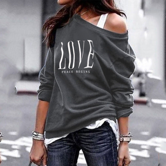 Damen T-Shirt mit Letter-Print