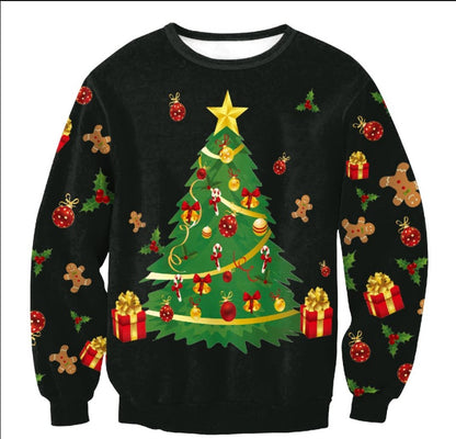 UGLY CHRISTMAS SWEATER Urlaub Santa Elf Lustiger Pullover für Frauen und Männer – Lustiger Feiertagsstil