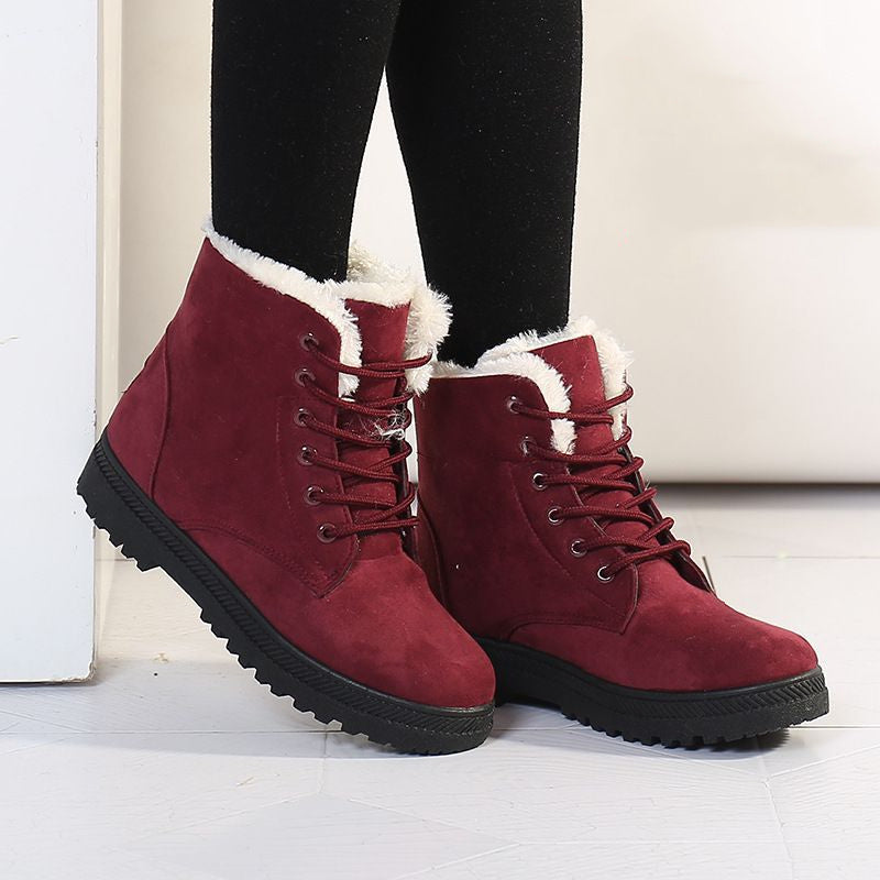 Winter Schneestiefel Mit Warmem Plüsch Damen Stiefeletten