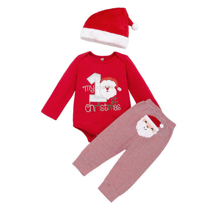 Kinder-Weihnachtsmann-Set – Dreiteiliges Outfit