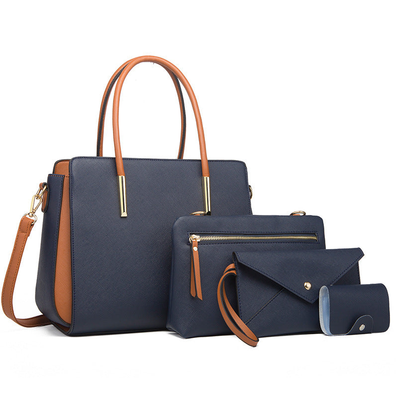 Edles 4-teiliges Handtaschen-Set: Handtasche, Umhängetasche, Clutch & Geldbörse