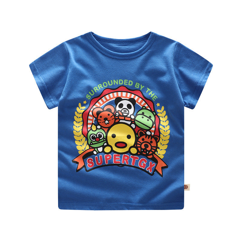 Kinder Sommer T-Shirt – Baumwolle mit Cartoon-Print