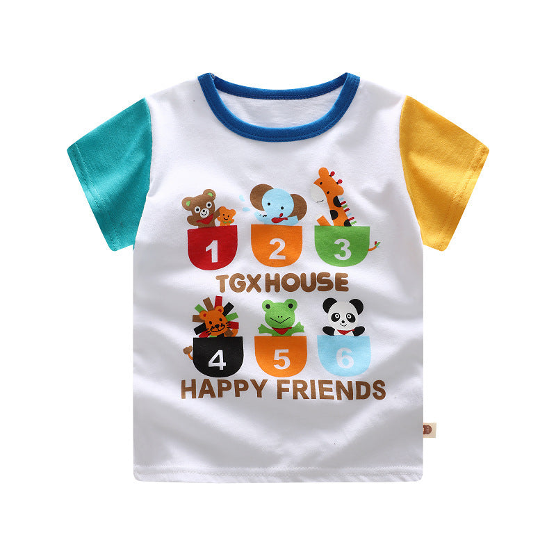 Kinder Sommer T-Shirt – Baumwolle mit Cartoon-Print