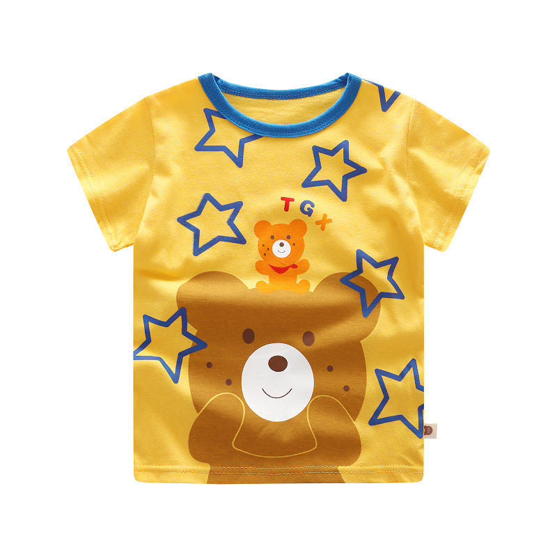 Kinder Sommer T-Shirt – Baumwolle mit Cartoon-Print