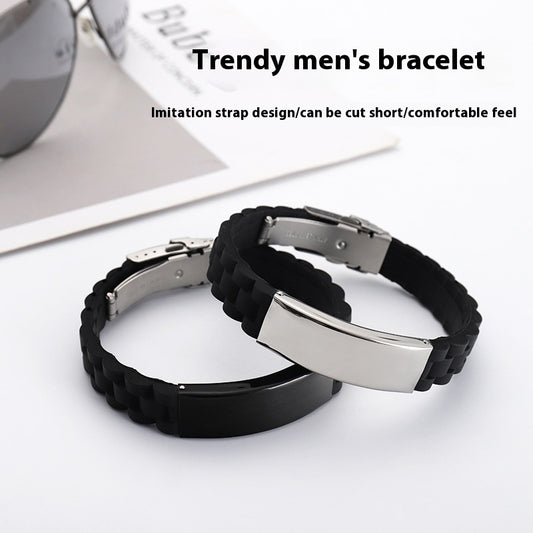 Trendiges Herren-Armband aus Edelstahl & Silikon