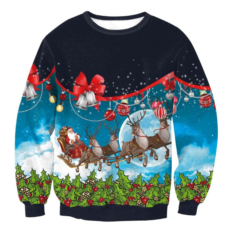 UGLY CHRISTMAS SWEATER Urlaub Santa Elf Lustiger Pullover für Frauen und Männer – Lustiger Feiertagsstil