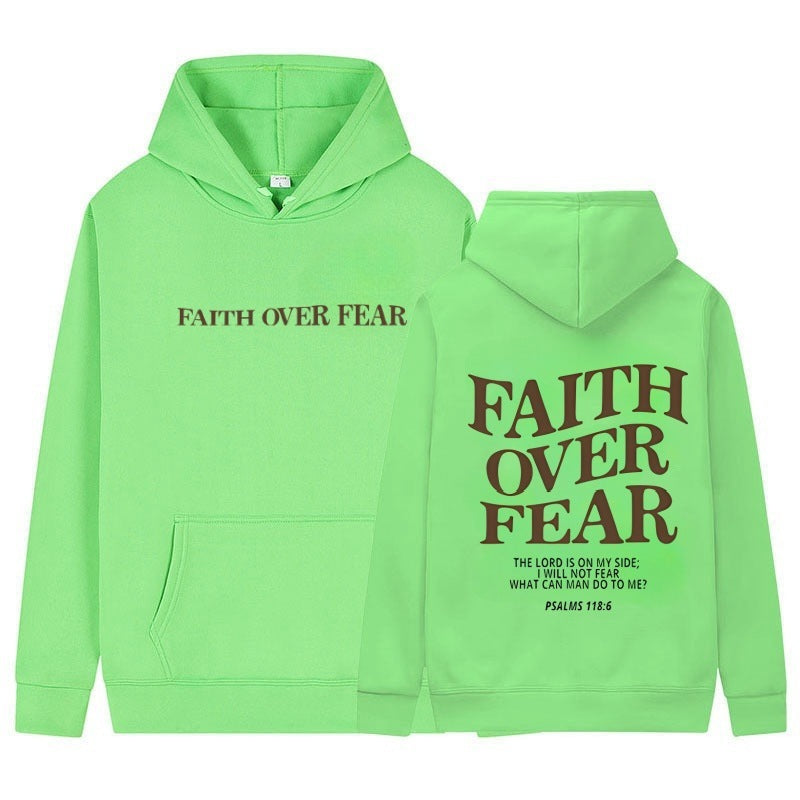 Neuer Hoodie Faith Fear Bedrucktes Sweatshirt für Herren und Damen