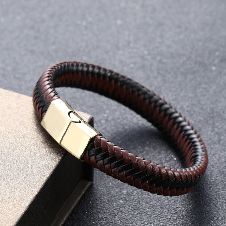 Vintage Herren-Armband aus Echtem Leder – Handgefertigt für den klassischen Look