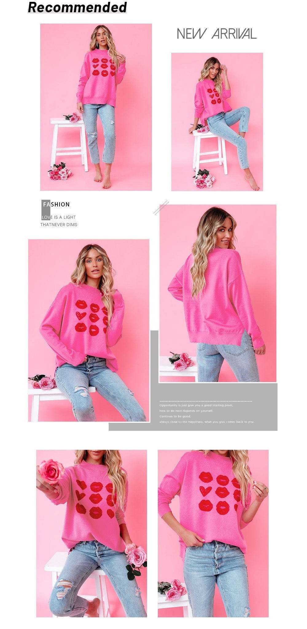 Stylischer Valentinstags-Pullover mit Lippen-Design