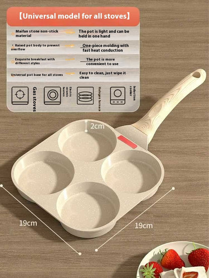 4-Loch Antihaft-Eierpfanne – Universal für Gas- und Induktionsherde
