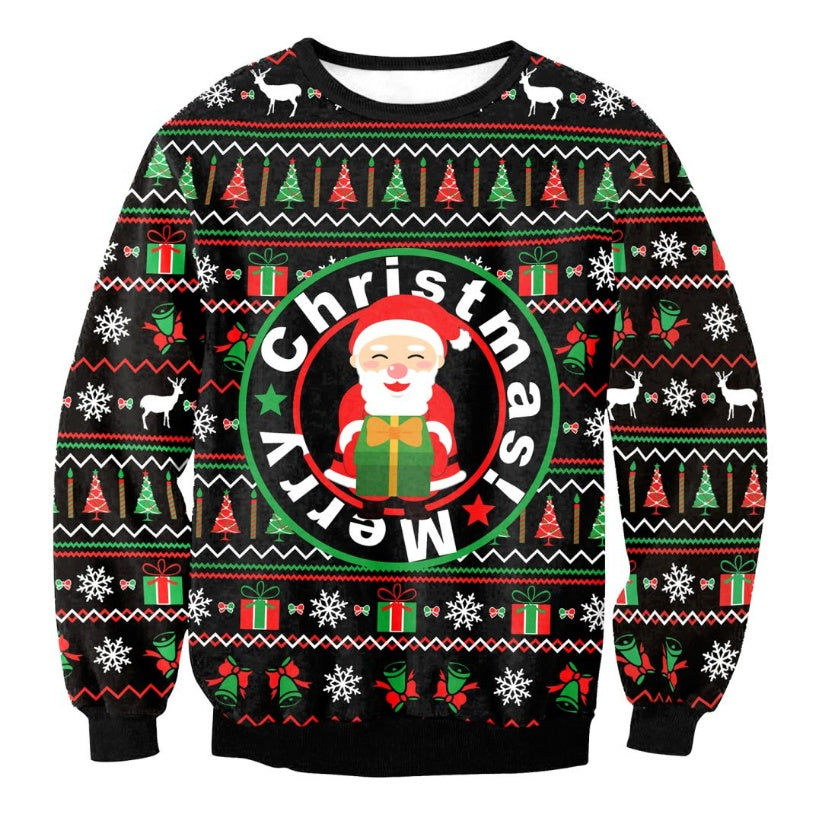 UGLY CHRISTMAS SWEATER Urlaub Santa Elf Lustiger Pullover für Frauen und Männer – Lustiger Feiertagsstil