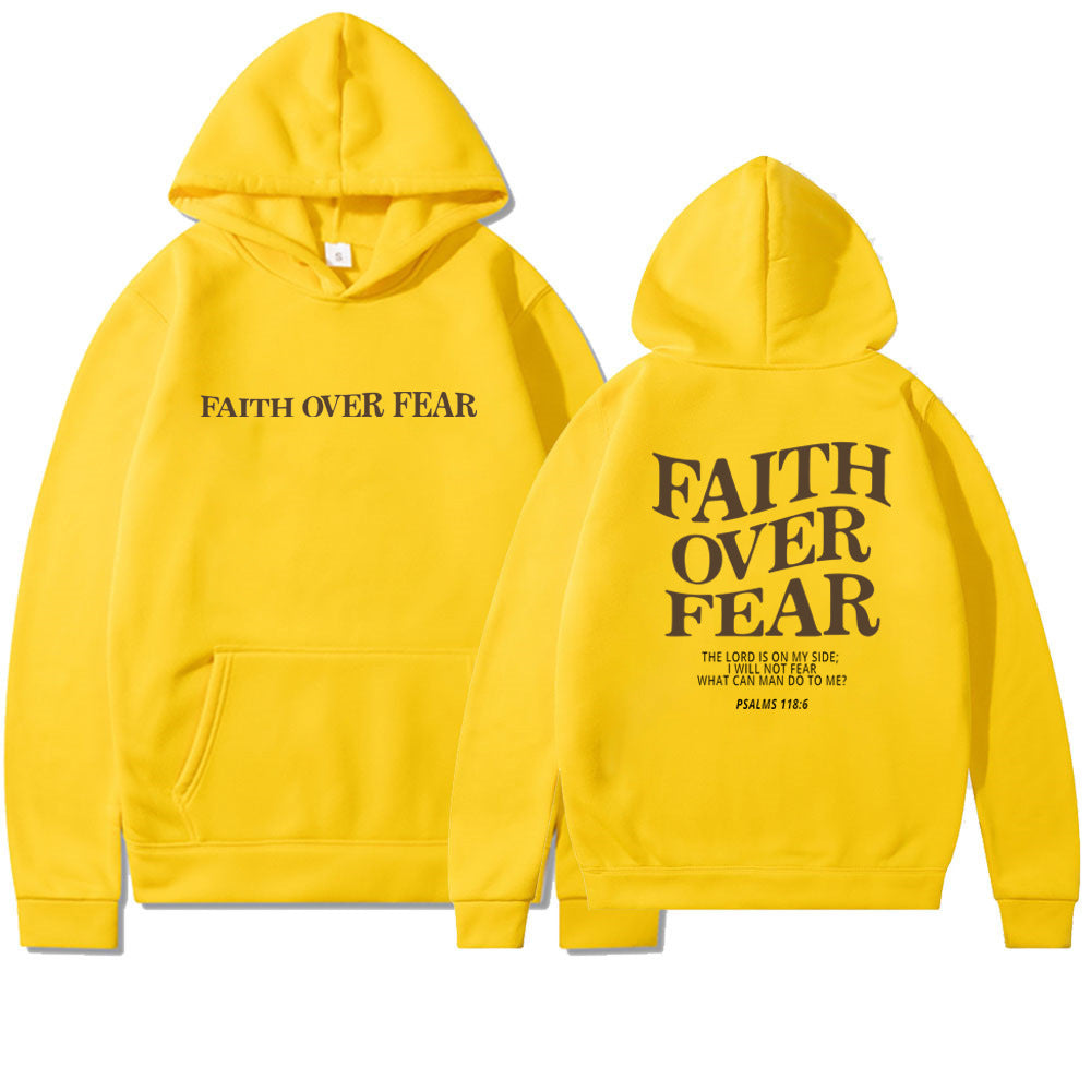 Neuer Hoodie Faith Fear Bedrucktes Sweatshirt für Herren und Damen