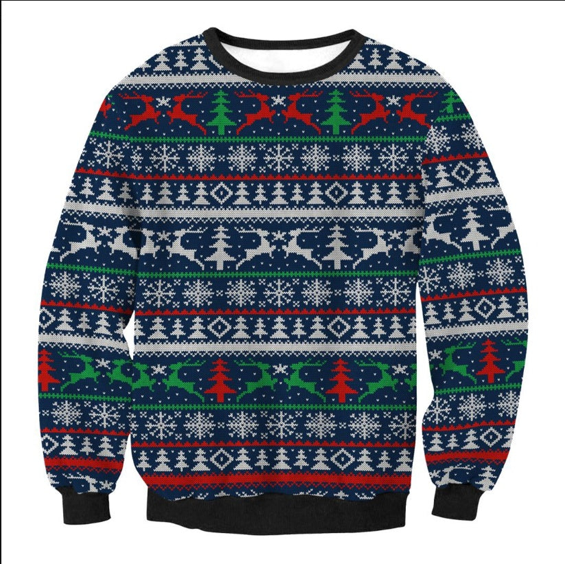 UGLY CHRISTMAS SWEATER Urlaub Santa Elf Lustiger Pullover für Frauen und Männer – Lustiger Feiertagsstil