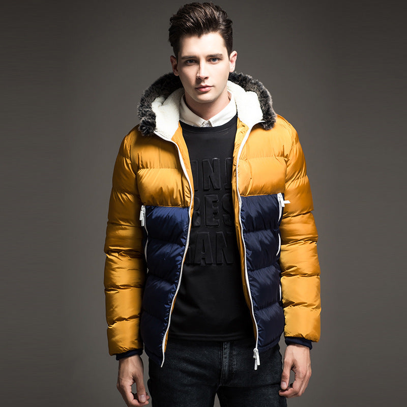 Herren Patchwork Kapuzenjacke – Wärme trifft auf Stil