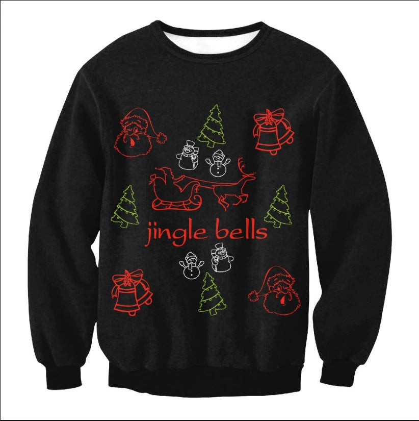 UGLY CHRISTMAS SWEATER Urlaub Santa Elf Lustiger Pullover für Frauen und Männer – Lustiger Feiertagsstil