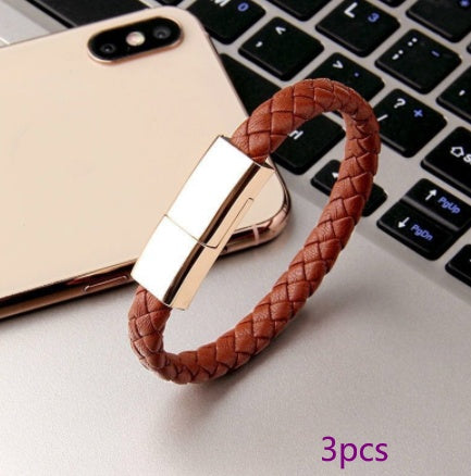 Lederarmband mit integriertem USB-Daten- und Ladekabel