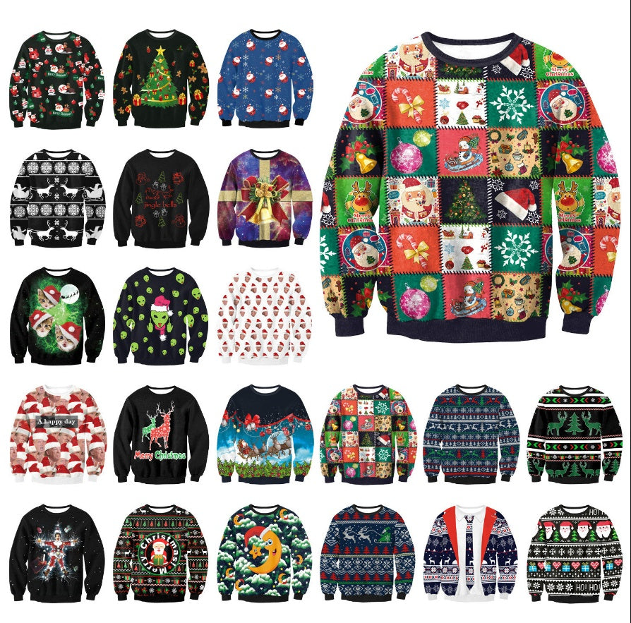 UGLY CHRISTMAS SWEATER Urlaub Santa Elf Lustiger Pullover für Frauen und Männer – Lustiger Feiertagsstil