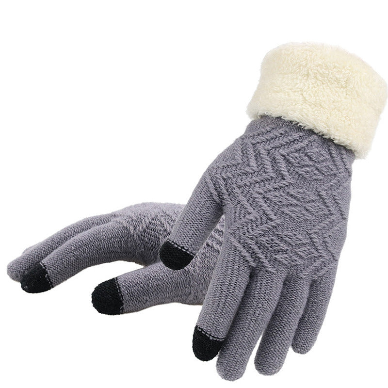 Winterstrickhandschuhe – Wärmende Damenhandschuhe mit Jacquard-Design