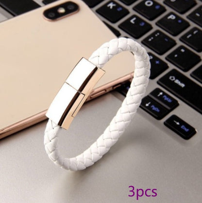 Lederarmband mit integriertem USB-Daten- und Ladekabel