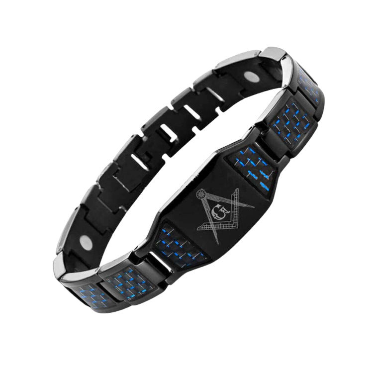 Exklusives Carbonfaser-Armband aus Titanstahl – Magnetisches Energiearmband für Herren