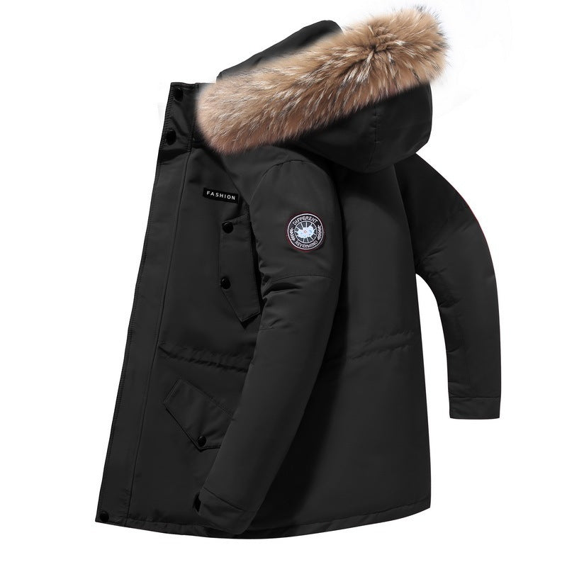 Mittellange Daunenjacke mit Fellkragen – Stilvoll & Warm