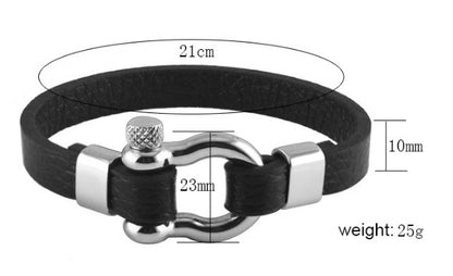 Herrenarmband aus Titanstahl und Leder