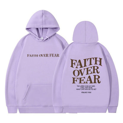 Neuer Hoodie Faith Fear Bedrucktes Sweatshirt für Herren und Damen