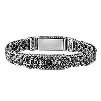 FOREVER Retro-Armband aus 925er Sterlingsilber – Tang-Grasmuster