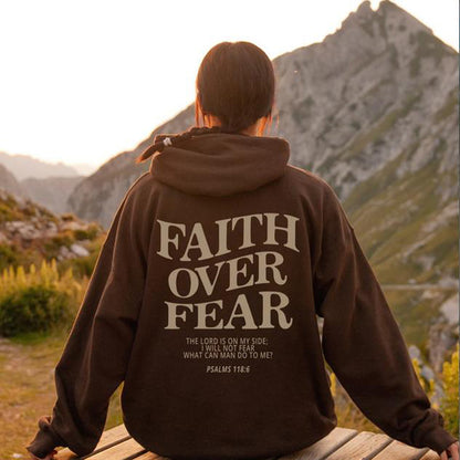 Neuer Hoodie Faith Fear Bedrucktes Sweatshirt für Herren und Damen