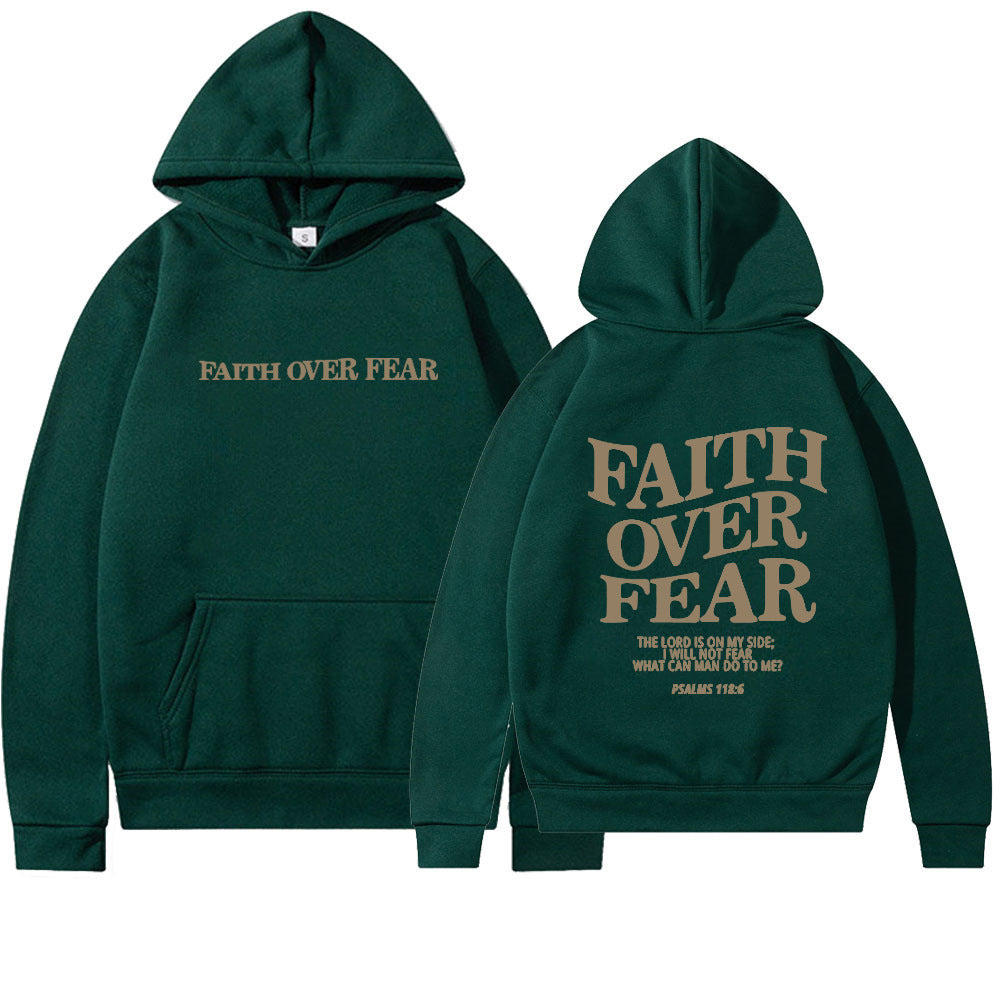 Neuer Hoodie Faith Fear Bedrucktes Sweatshirt für Herren und Damen