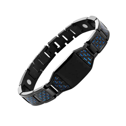 Exklusives Carbonfaser-Armband aus Titanstahl – Magnetisches Energiearmband für Herren