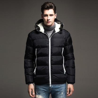 Herren Patchwork Kapuzenjacke – Wärme trifft auf Stil