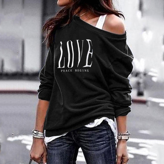 Damen T-Shirt mit Letter-Print