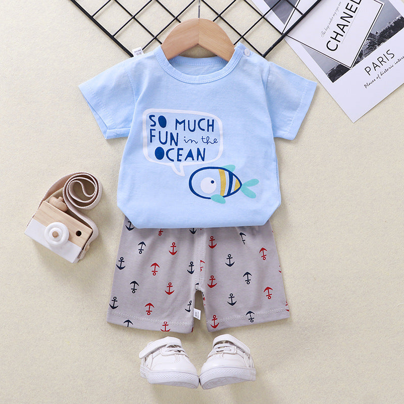 Baby T-Shirt & Shorts Baumwoll-Zweiteiler