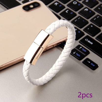 Lederarmband mit integriertem USB-Daten- und Ladekabel