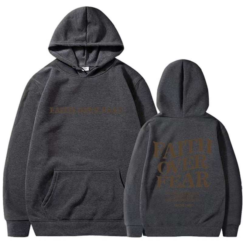 Neuer Hoodie Faith Fear Bedrucktes Sweatshirt für Herren und Damen