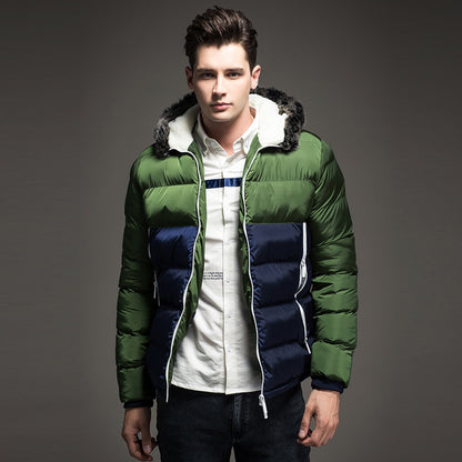 Herren Patchwork Kapuzenjacke – Wärme trifft auf Stil