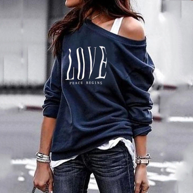 Damen T-Shirt mit Letter-Print