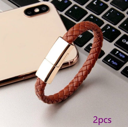 Lederarmband mit integriertem USB-Daten- und Ladekabel