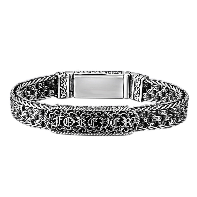 FOREVER Retro-Armband aus 925er Sterlingsilber – Tang-Grasmuster