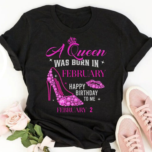 Stylisches Birthday-Queen-Shirt für Februar-Geborene