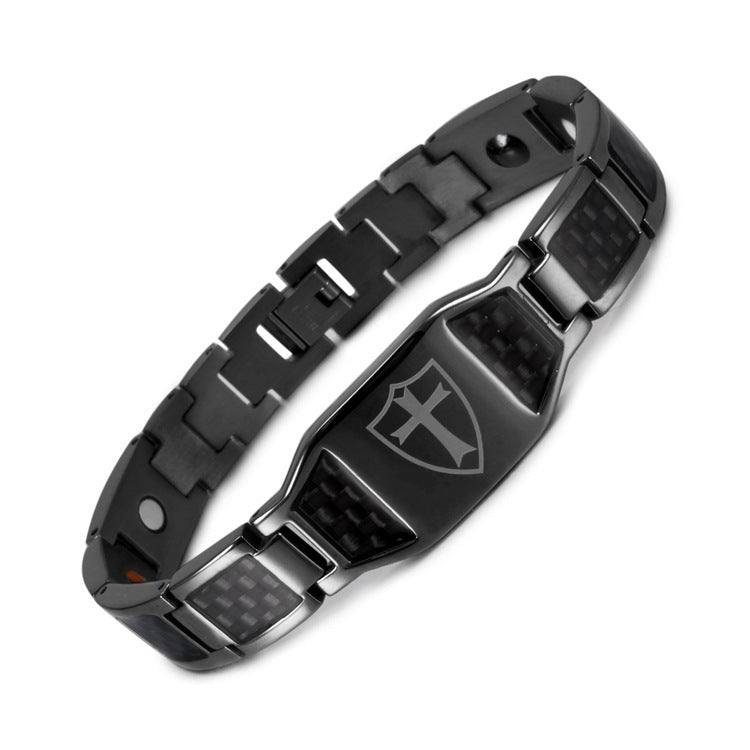 Exklusives Carbonfaser-Armband aus Titanstahl – Magnetisches Energiearmband für Herren