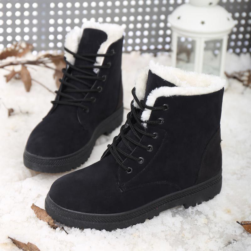 Winter Schneestiefel Mit Warmem Plüsch Damen Stiefeletten