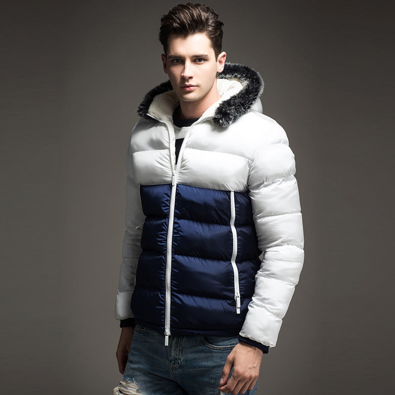 Herren Patchwork Kapuzenjacke – Wärme trifft auf Stil