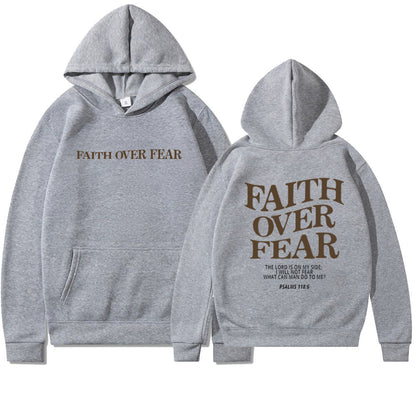 Neuer Hoodie Faith Fear Bedrucktes Sweatshirt für Herren und Damen