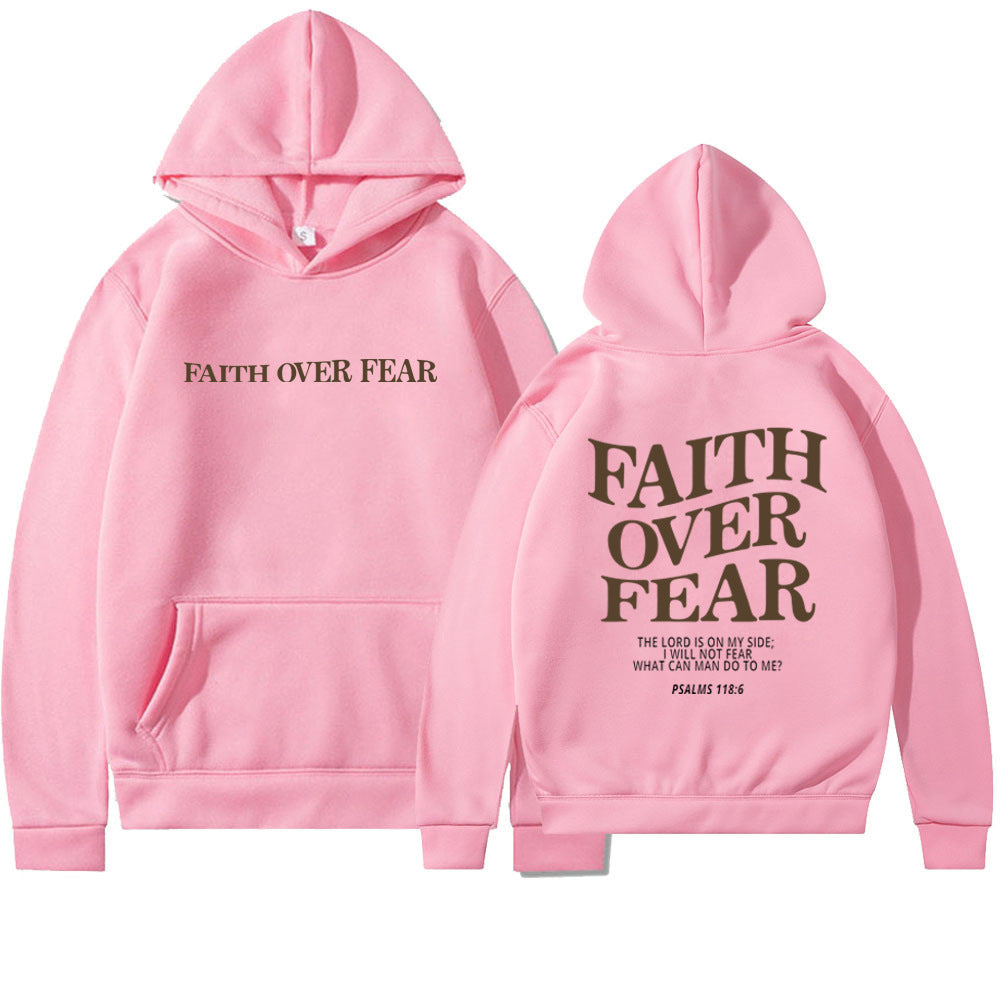 Neuer Hoodie Faith Fear Bedrucktes Sweatshirt für Herren und Damen