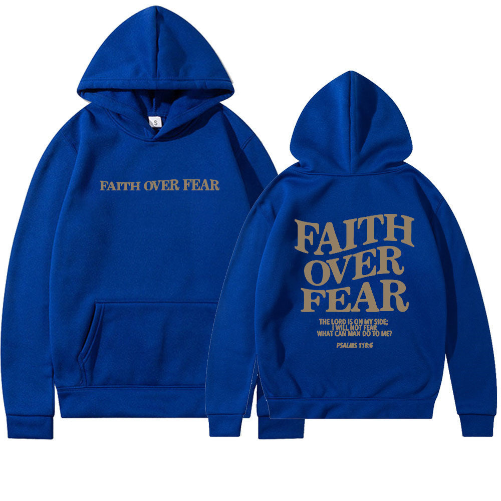 Neuer Hoodie Faith Fear Bedrucktes Sweatshirt für Herren und Damen